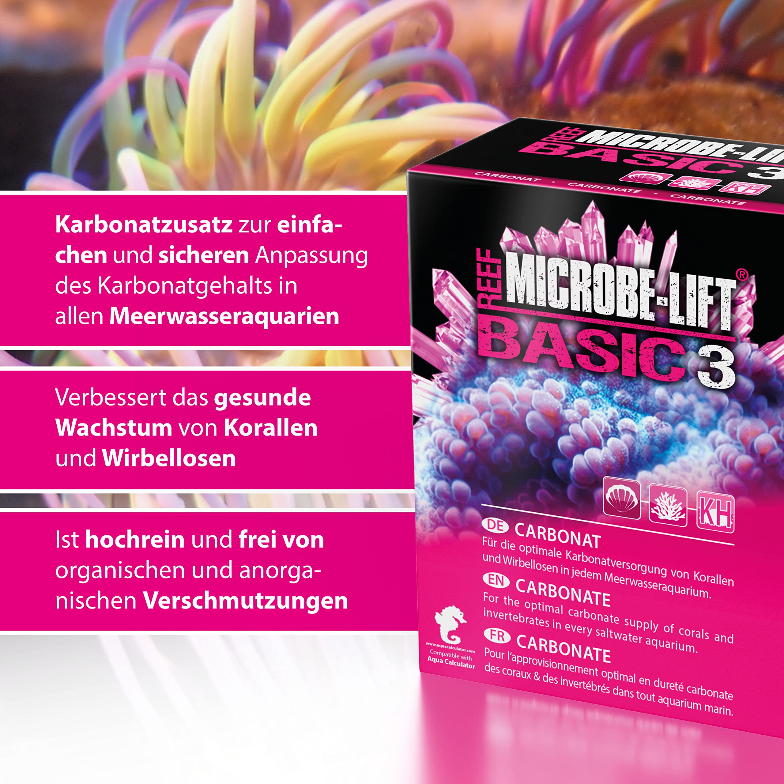 MICROBE-LIFT Basic 3 Carbonate – wysokowartościowy (KH) do każdego akwarium wody morskiej, bardzo wydajny, 1 kg