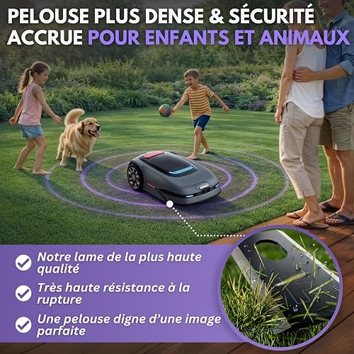 Filzada® 36x Lame Robot Tondeuse en carbone, vis incl. - Compatibles avec Mova et Dreame - Adaptées aux modèles Dreame A1 Pro, A2 / Lames de rechange adaptées à robot tondeuse Mova 600, 1000 etc. - 5