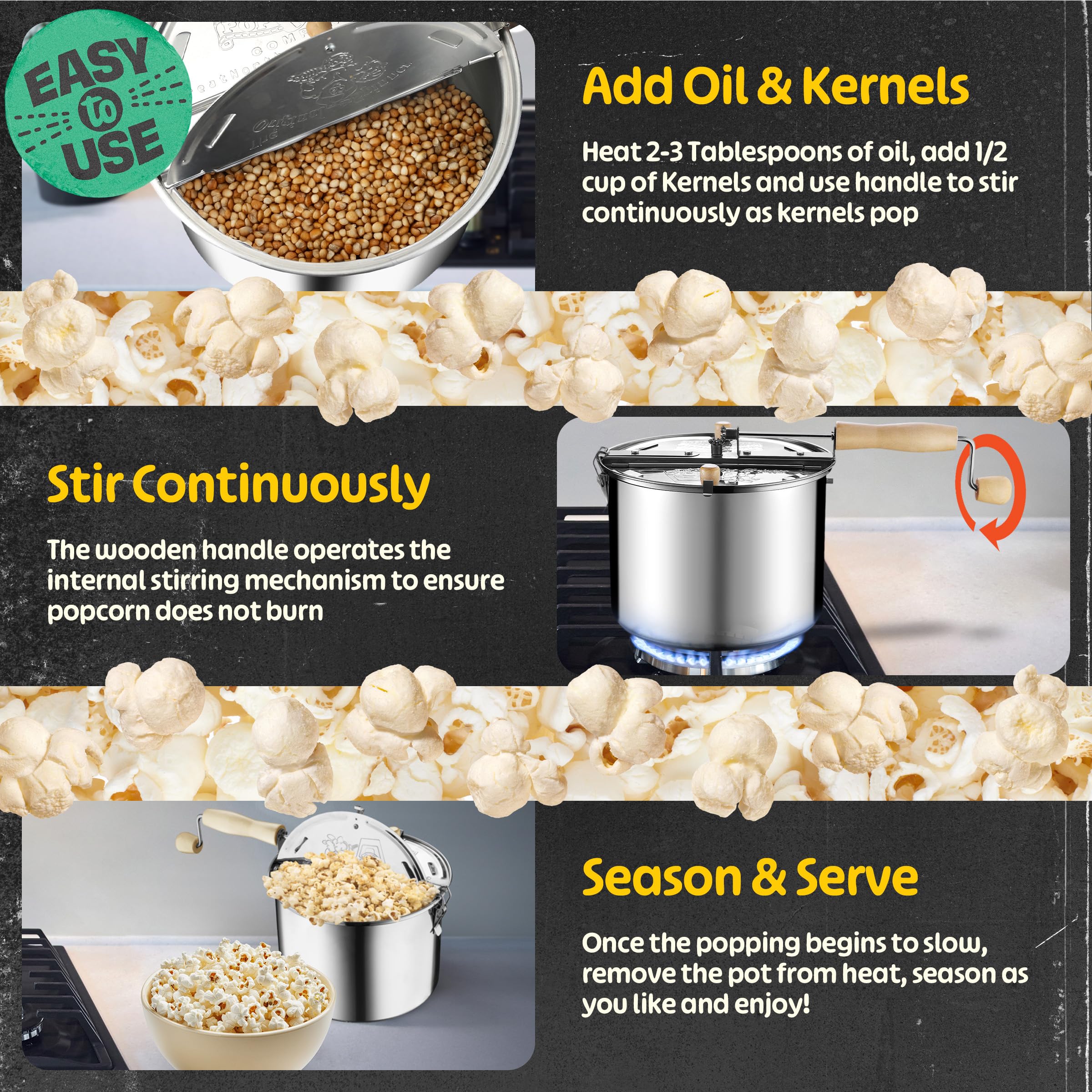 Great Northern Popcorn Popper - Stainless Steel -6