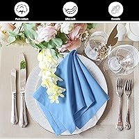 Vista 6 de Servilletas de tela para uso diario, 100% algodón, 18 x 18 pulgadas, color azul, servilletas de boda, servilletas de cóctel, servilletas de tela