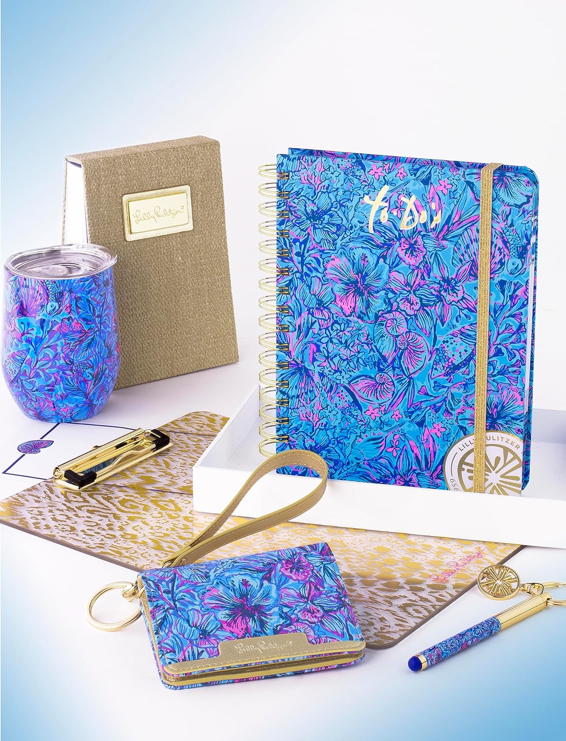 Lilly Pulitzer Vegan Leather Snap ID Card Case, Cute Keychain Wallet, Slim Credit Card Holder with Wristlet Strap (Shells n Bells) - Image 3