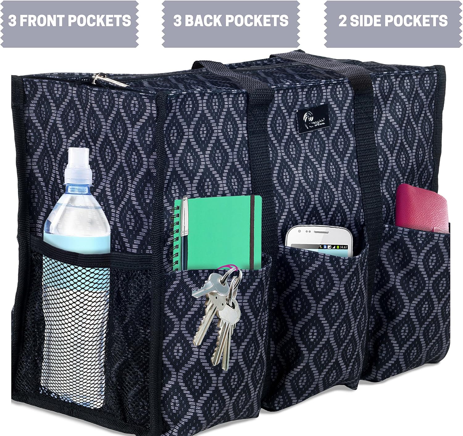 Utility Tote with Pockets & Compartments - Perfect Nurse, Teacher & Work Bag - Image 4