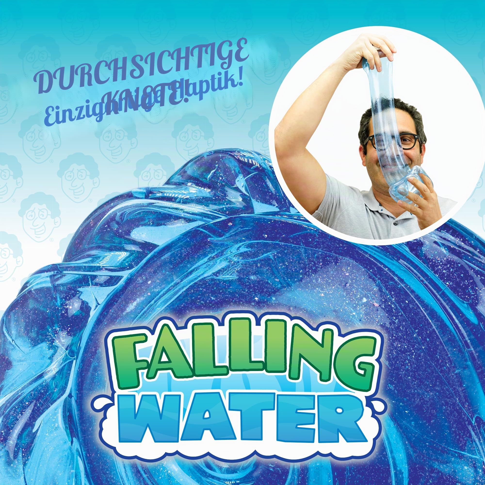 Crazy Aaron's Transparenter Knetmasse – 10,2 cm Fallendes Wasser Flüssigglas Durchsichtige Knetdose – 90 g, trocknet nie