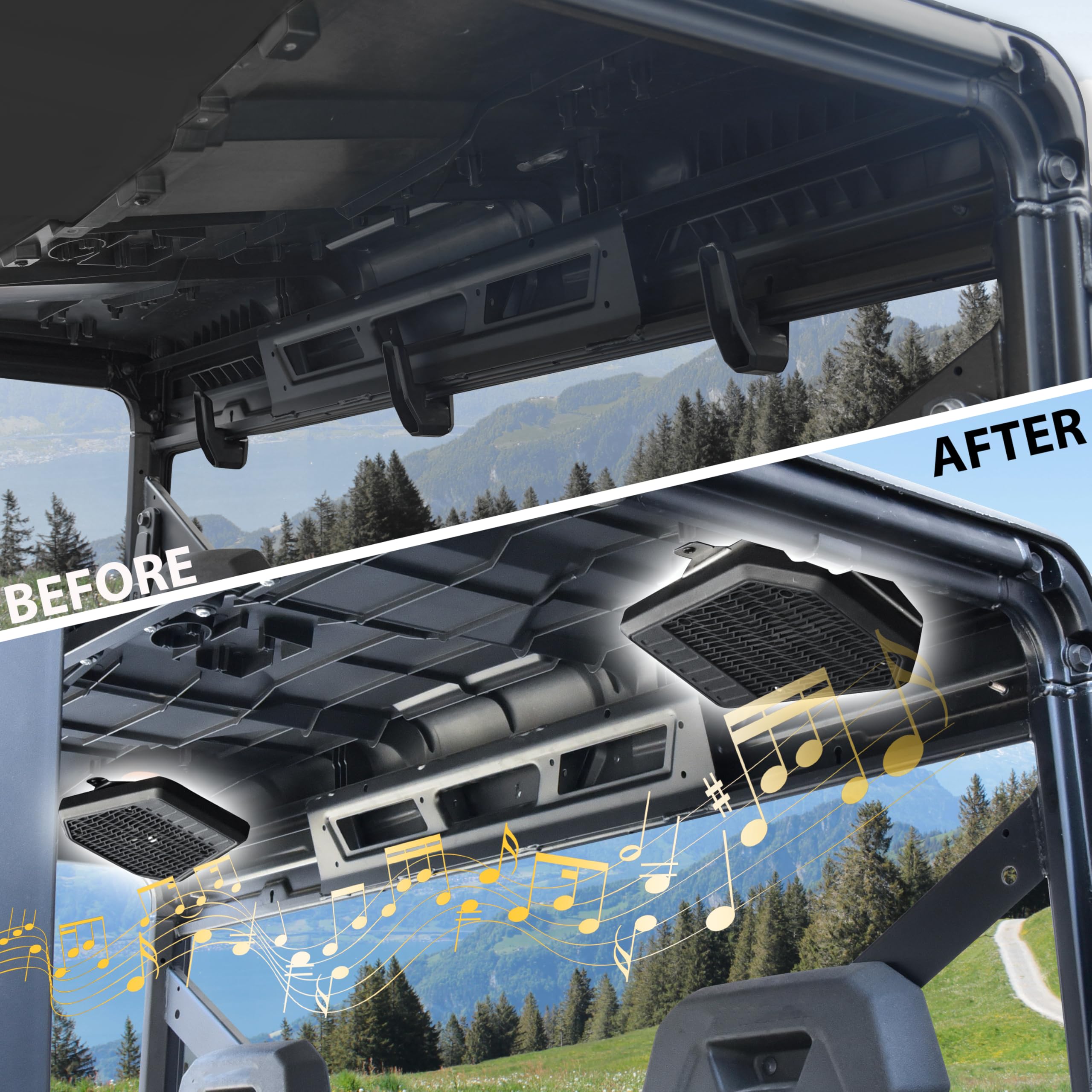 SLORIMOD Rear Roof Speaker Pod Enclosure for Polaris Ranger XP 1000/Crew 19-20, Waterproof 6.5