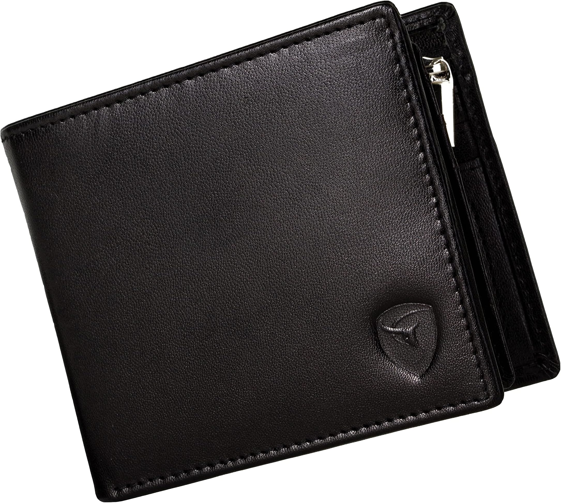 SKENZBI® RFID Wallet For Men - Space for 12 Card Holder, Cash, ID Window - Slim Leather Wallet Card Holder For Men (Black)