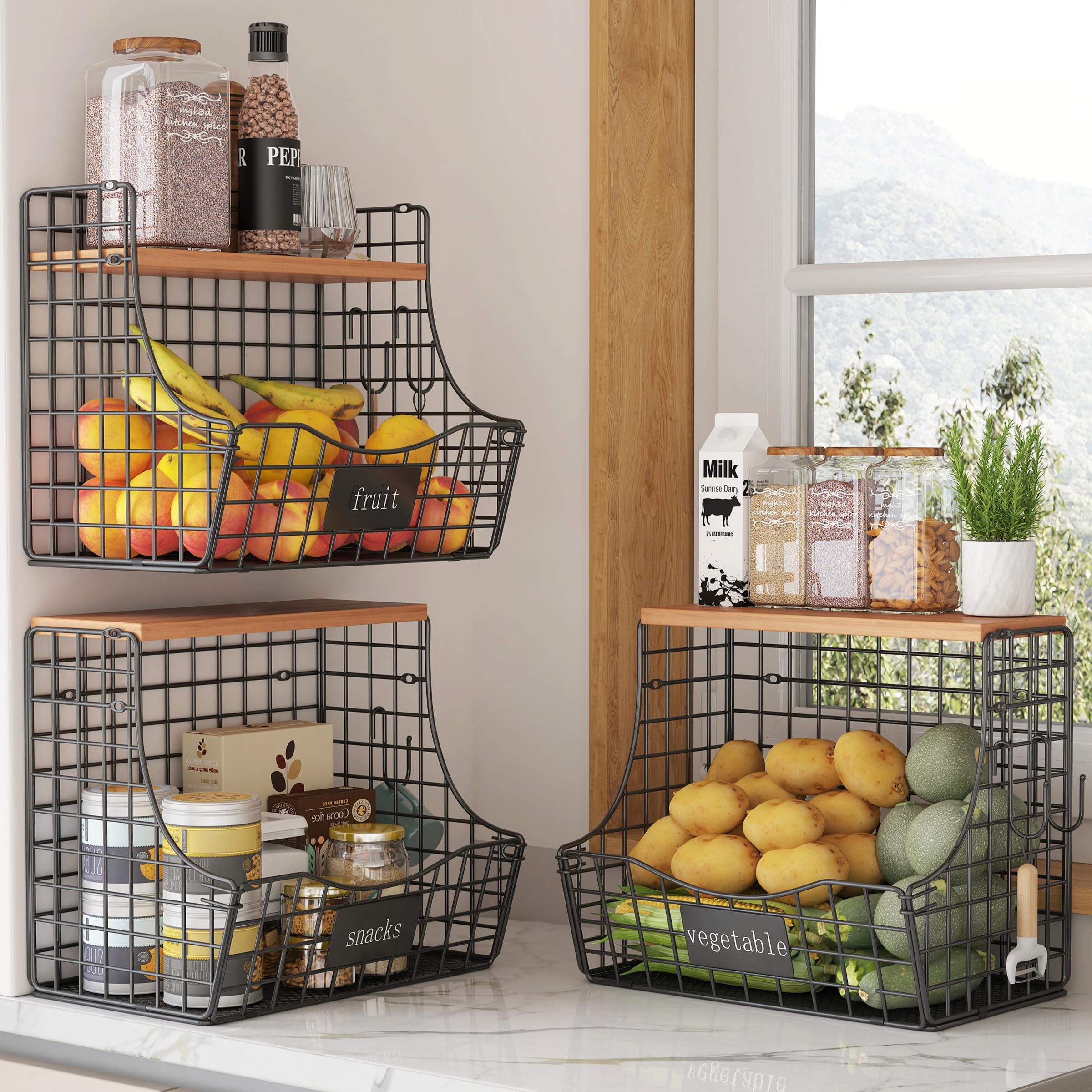 Relaxdays Portafrutta, Alzatina Porta Frutta a 3 Piani XXL, Centro Tavola, Cucina, Verdure, Metallo, 80x33x32 cm,Argento | Leroy Merlin