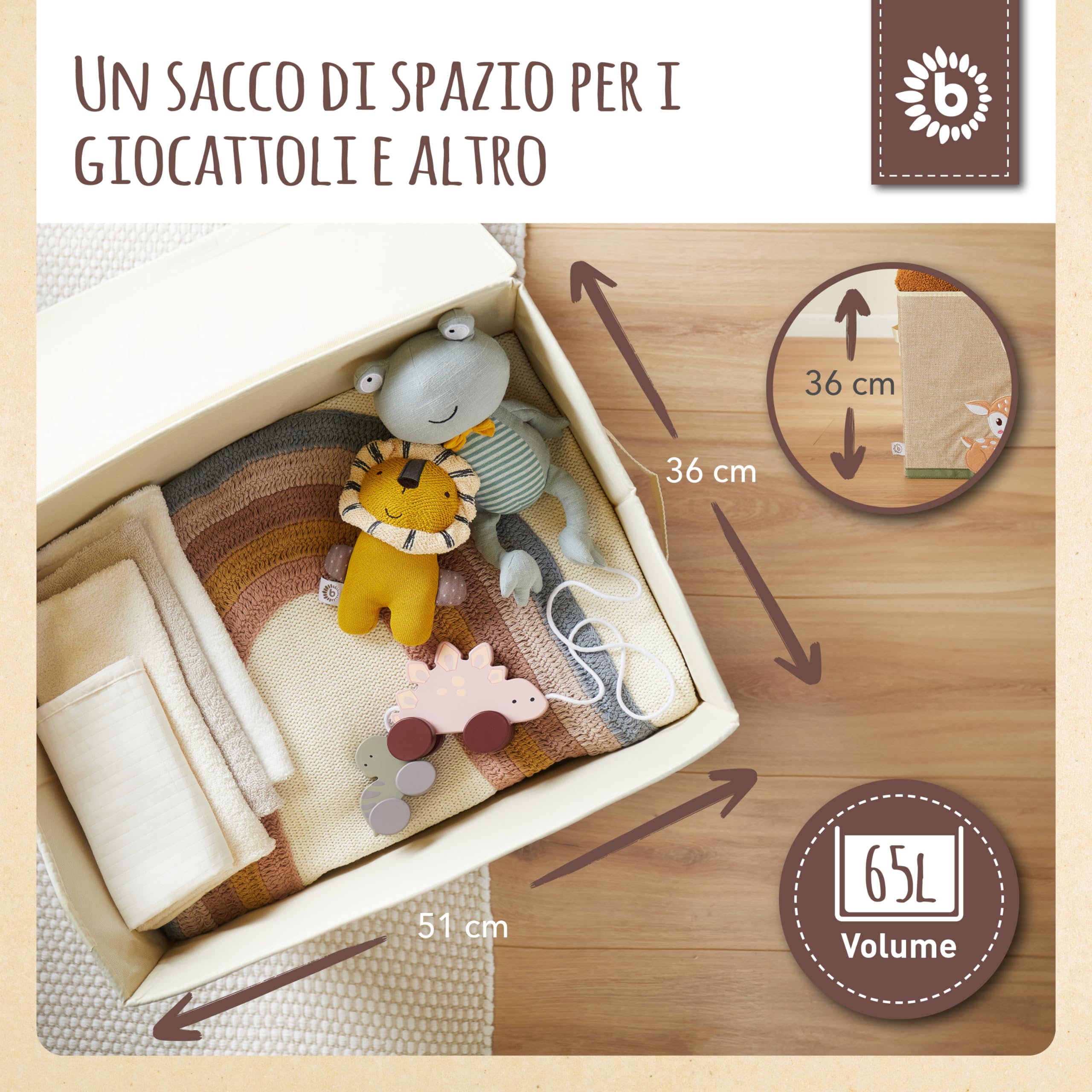 BIECO Scatole Porta Giochi | Portagiochi Bambini Contenitori | Baule Cesto Portagiochi