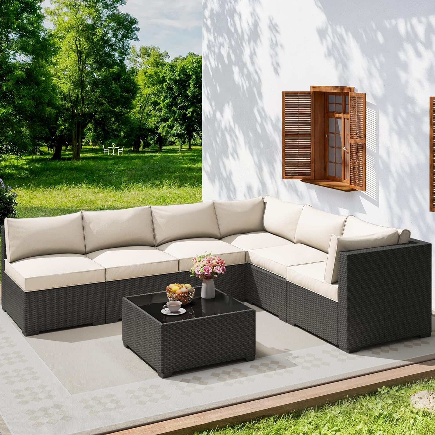 Transform Your Outdoor Space: Review of the 7 Piece Rattan & Wicker Patio Furniture Set