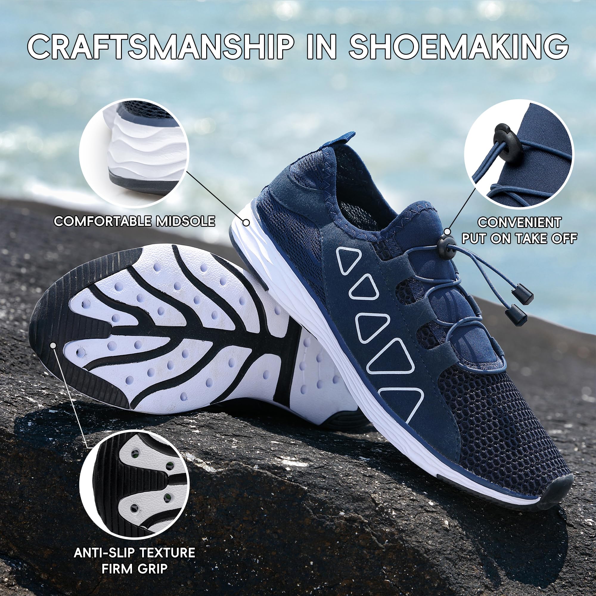 Zapatos acuáticos para hombre y mujer, de secado rápido, ligeros, unisex, para playa, deportes descalzos