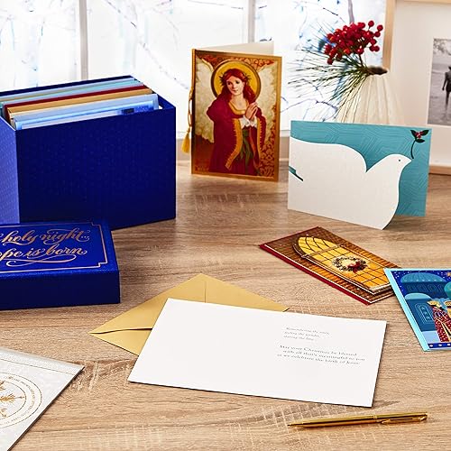 Miniatura 2 de Hallmark Surtido de tarjetas de Navidad religiosas hechas a mano en caja (juego de 20 tarjetas de felicitación y sobres de alta calidad), 1XPX5657