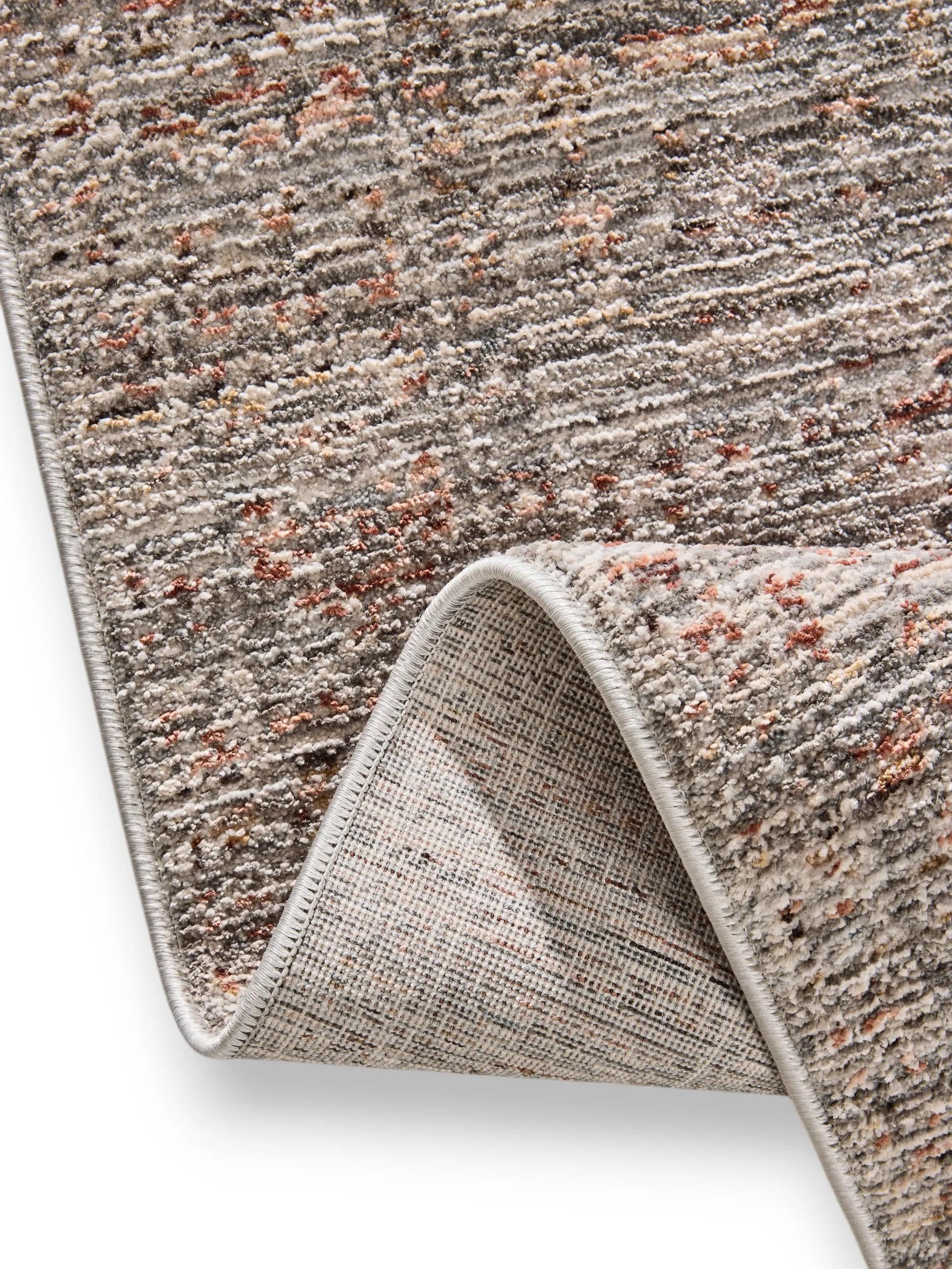 benuta Nest Tapis Anwar - Gris/orange - 120 x 170 cm - Fibre synthétique - Rectangulaire & style : traditionnel, oriental - Facile d'entretien pour salon, chambre à coucher