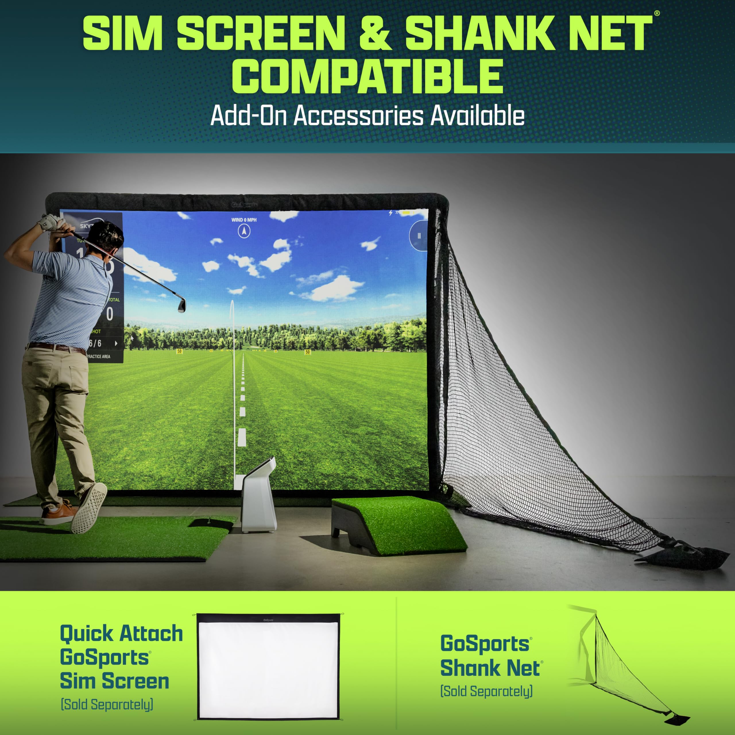 GoSports Elite Golf Practice Net with Steel Frame - Choose 10' or 7' Size