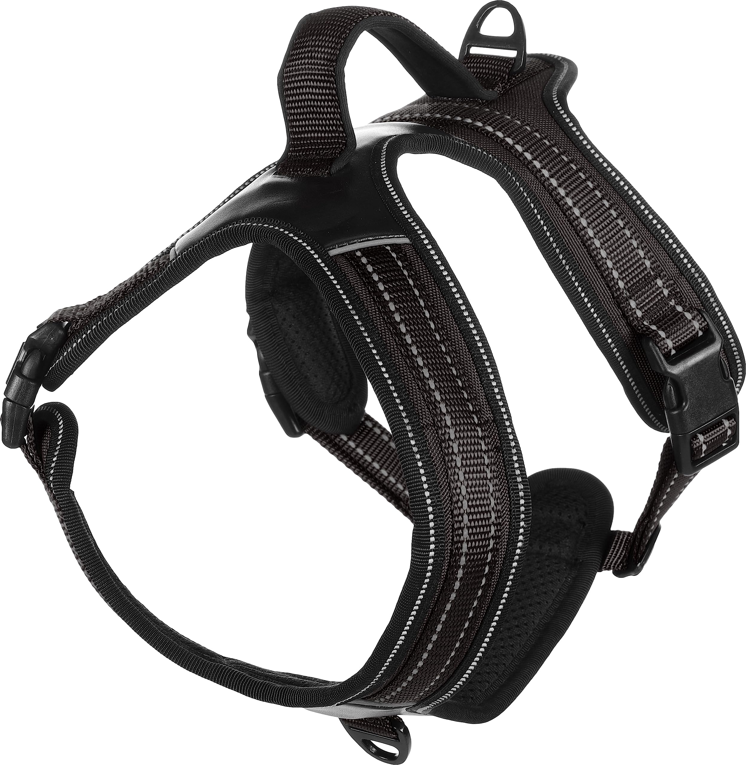 Harnais Toga Noir S Flamingo : fini les tiraillements au cou de votre chien 54-66cm
