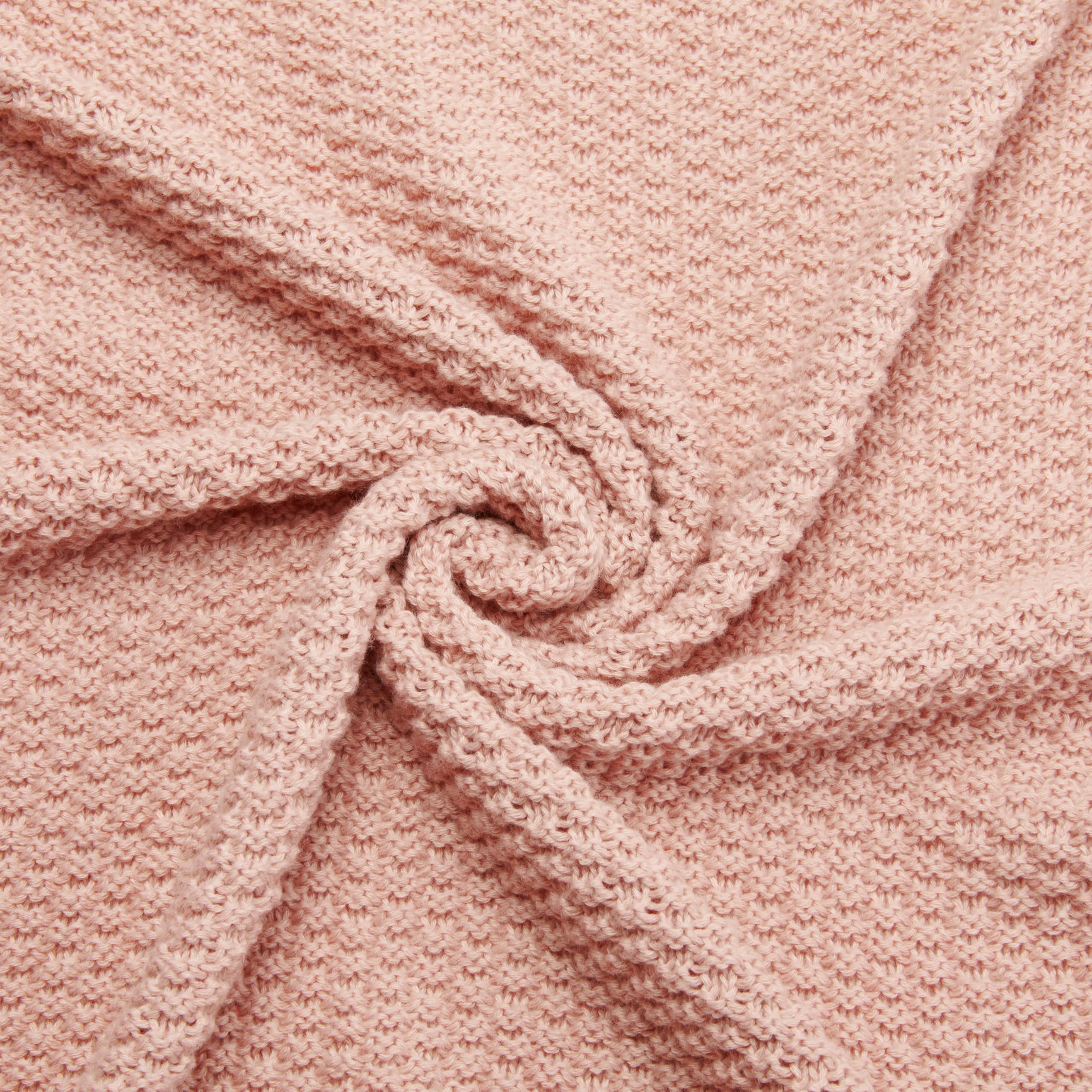 Amazon Basics Decorativa para habitación Tejida Manta arrullo, 127 x 152 cm, Rosa Empolvada