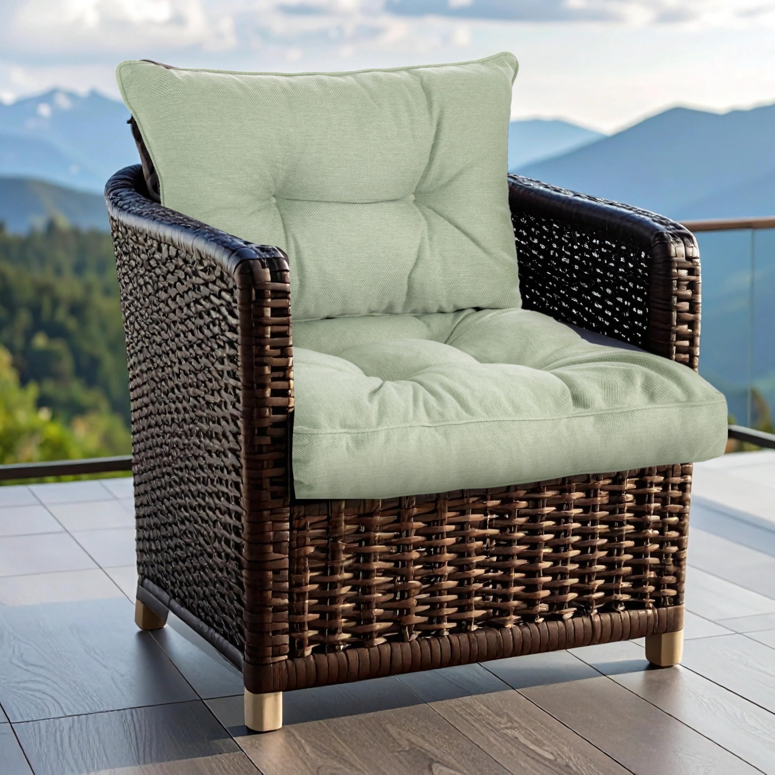 Coussins d'extérieur pour meubles de jardin - Coussins d'assise imperméables - 70 x 70 cm et coussins de dossier 70 x 40 cm - Pour chaises de jardin - Rembourrage haut - Rembourrage Pro+
