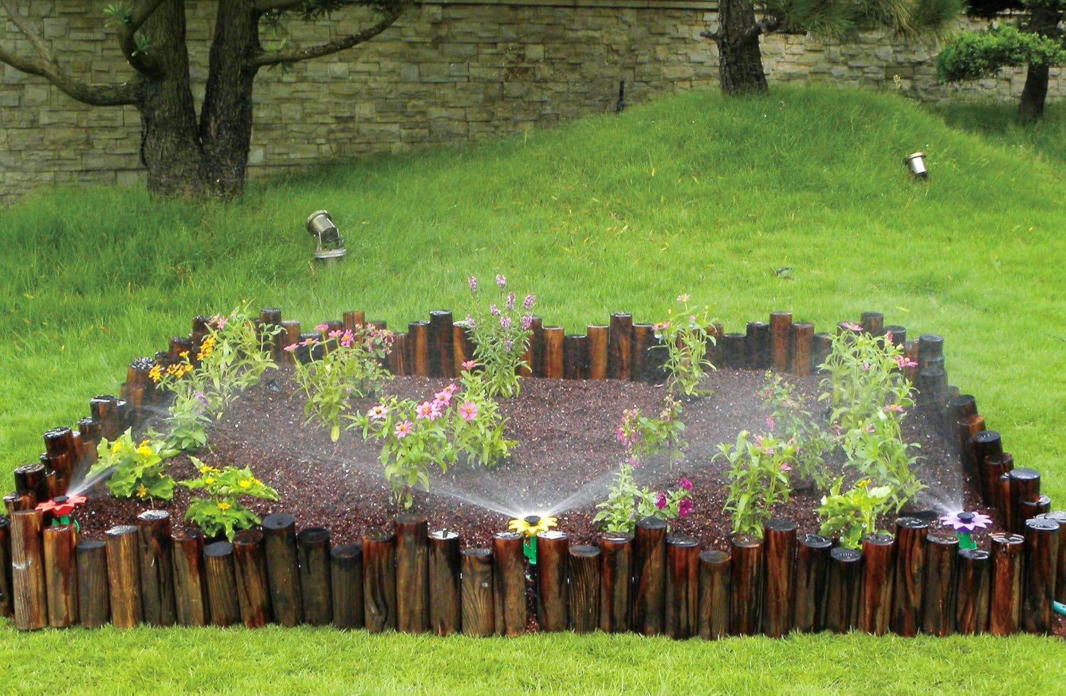 Melnor 65194AMZ Daisy Adjustable Spike Kit Sprinkler Bundle, Green