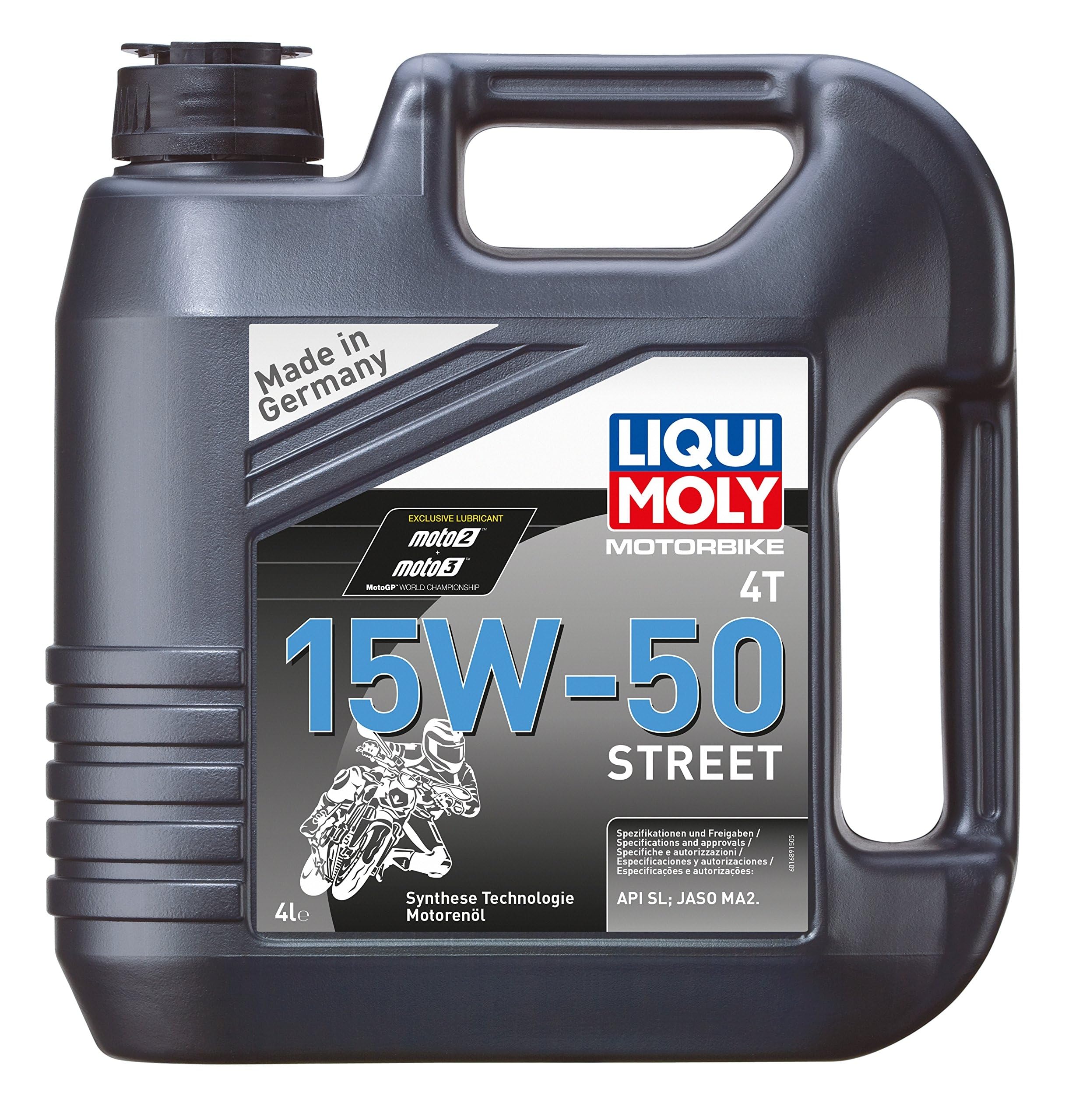 Liqui Moly 4x 1689 Motorbike 4T Synth Motorrad Street Race 15 W-50 4L