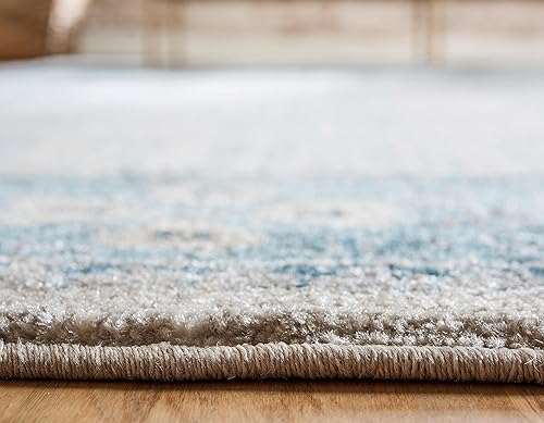 Miniatura 4 de Unique Loom Salzburg Collection - Alfombra clásica de diseño tradicional de inspiración oriental, 2 x 3 pies, color beige y azul