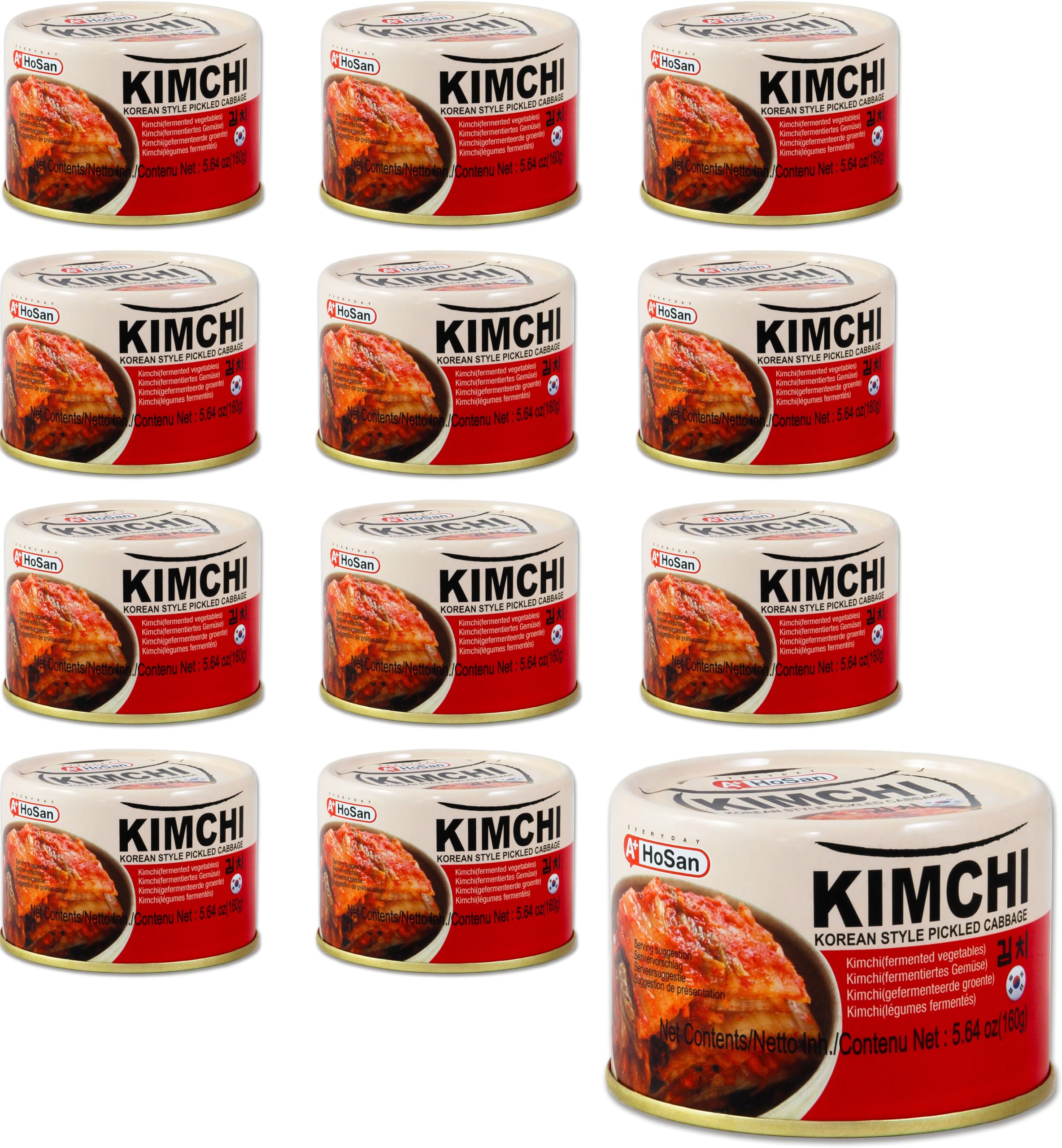 HOSAN Kimchi koreanisch eingelegter Kohl 12er Pack 160g