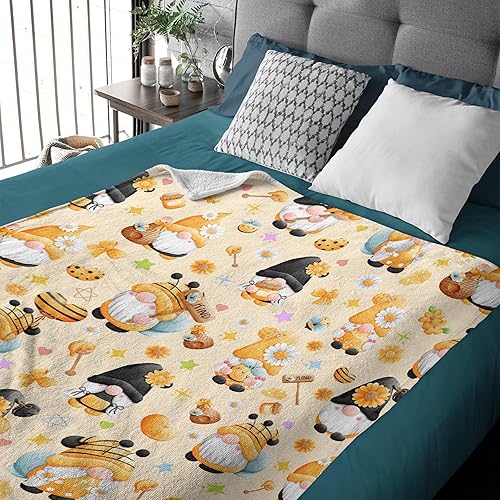 Miniatura 3 de Bee Kind - Manta de franela de forro polar de gnomo, manta de microfibra suave, acogedora, ligera, de lujo, 50 x 40 pulgadas, para niños