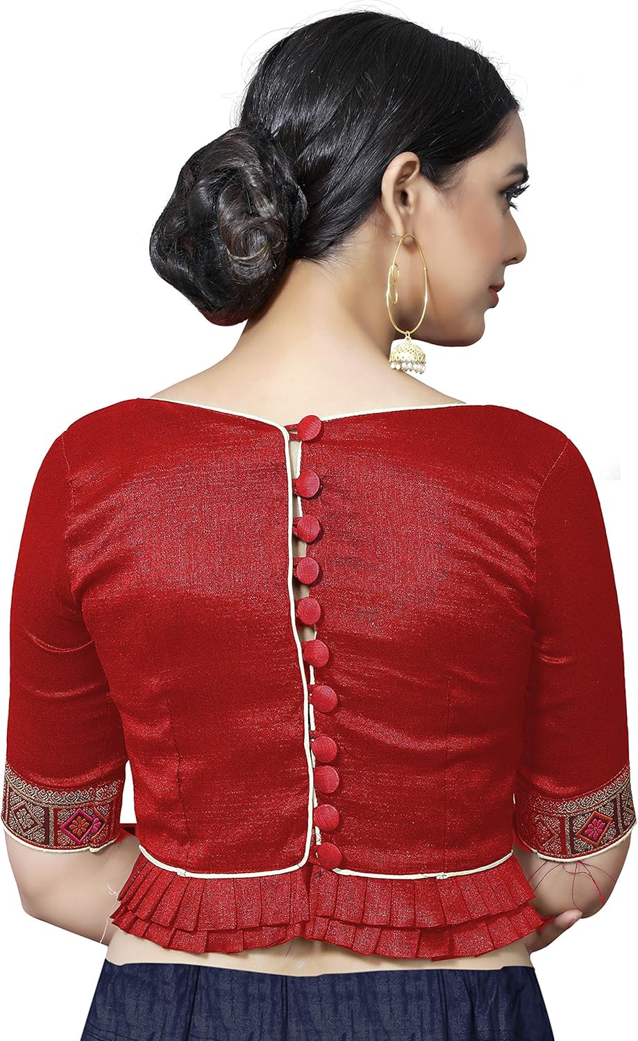 Women's Party Wear Readymade Bollywood Designer Indian Style Padded Blouse for Saree Crop Top Choli (L-40) - Image 2