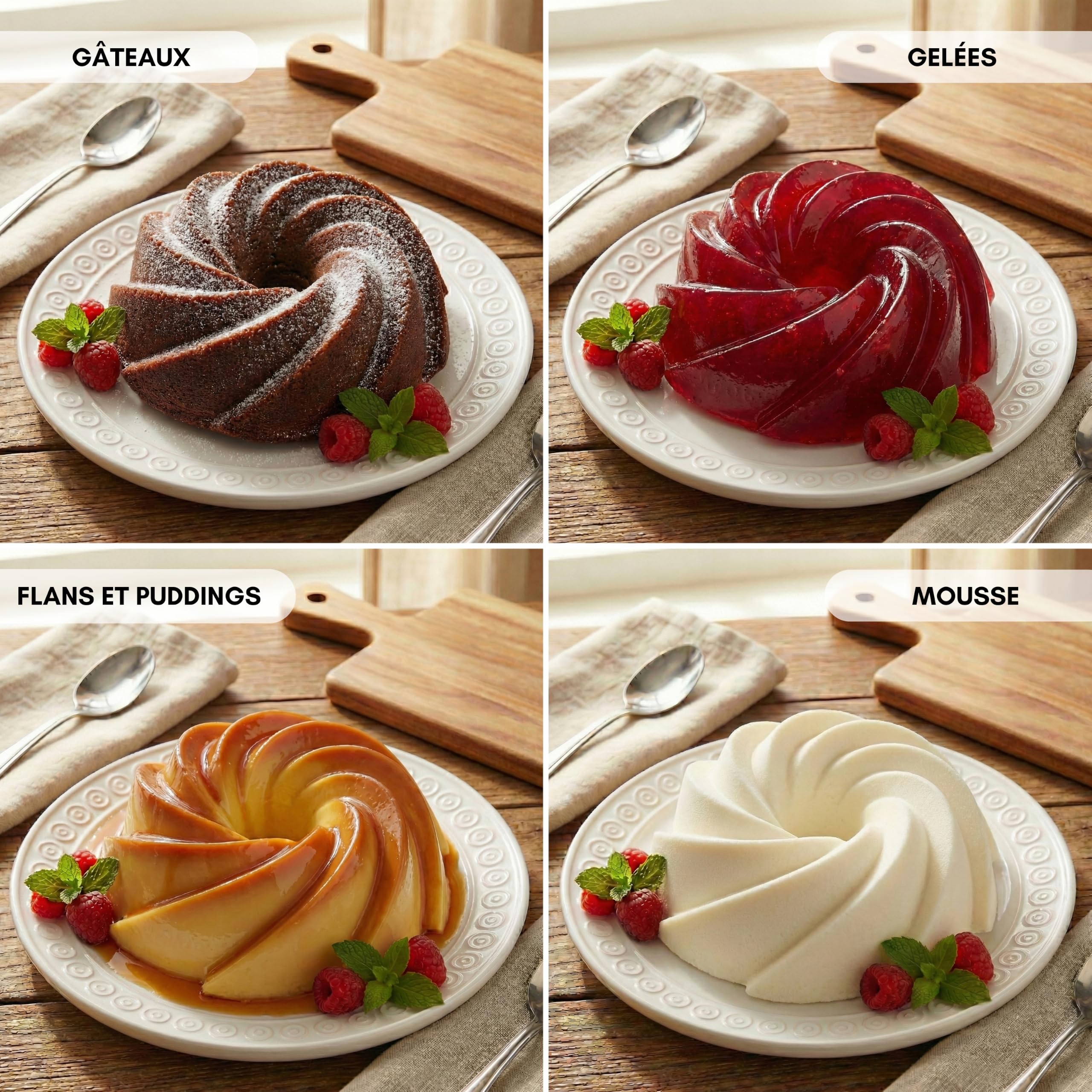Erreke Moule à Gâteau avec Double Revêtement Antiadhésif, Spirale | Moule Kouglof. Moule Gateau. Moule à Tarte. Aluminium Moulé Résistant. Savarin Cuisson Uniforme. Pour Pâtisserie Maison