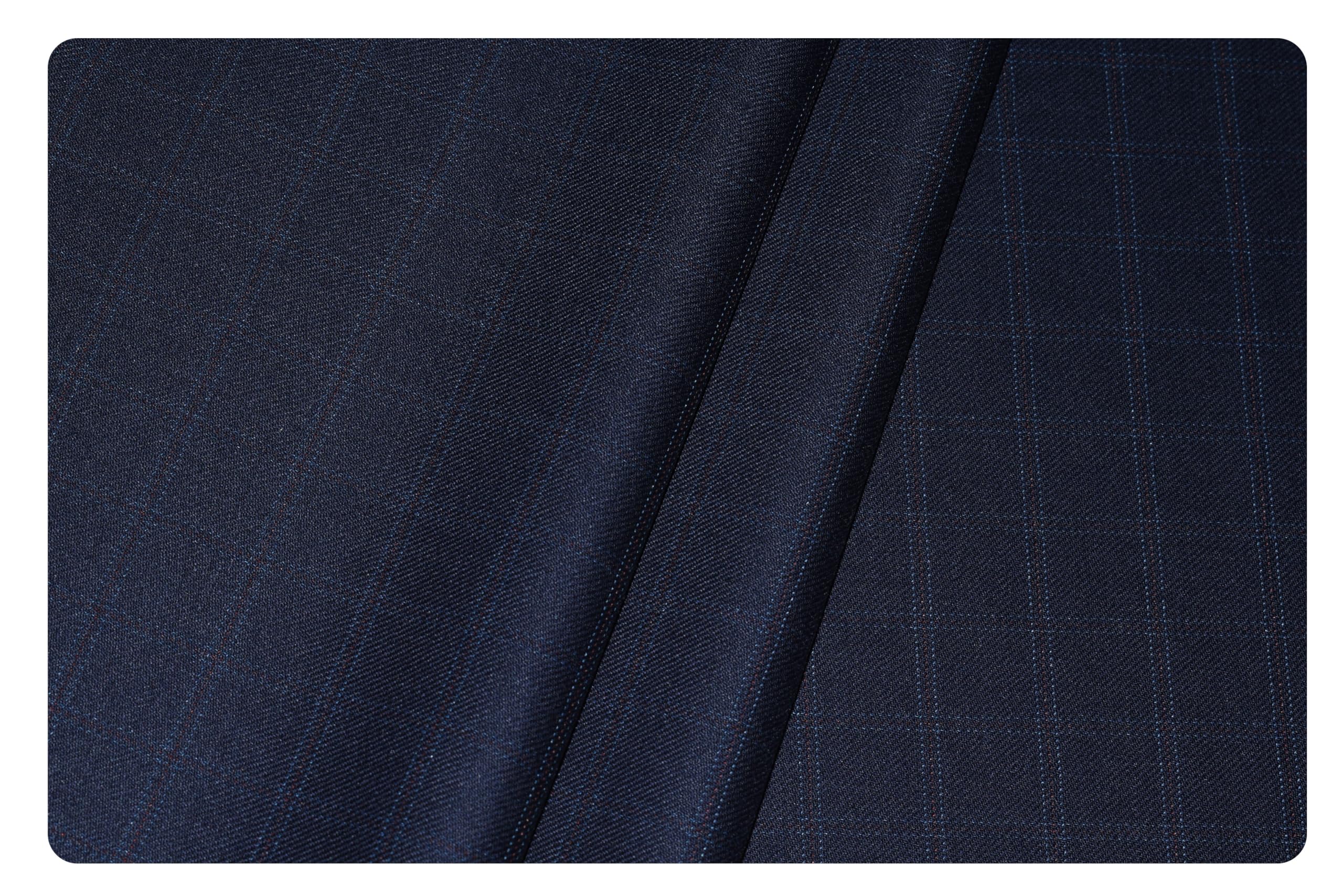 arvind Men's Super 120's Merino Wool Checkered Unstitched Trouser Fabric (Free Size, MR78W7)-picture-22