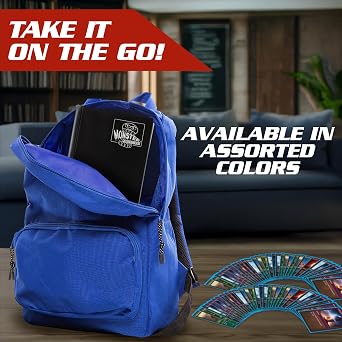 The Original Monster Trading Card Album- 20 Side Loading 4-Pocket Per Page TCG Binder -Holds 160 Sleeved Trading Cards - Holofoil Red - Compatible with Yugioh, Pokemon, MTG Magic the Gathering Cards