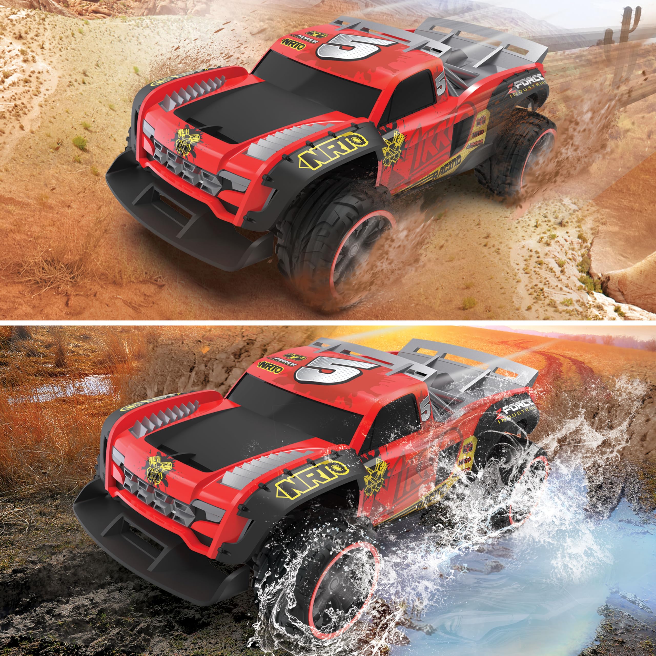 Nikko 10061 Pro Trucks, zdalnie sterowany samochód RC, pojazd offroad do 14 km/h, wytrzymały samochód wyścigowy z pełnym zawieszeniem i szybkim ładowaniem USB, dla dzieci od 6 lat i dorosłych, ok. 33