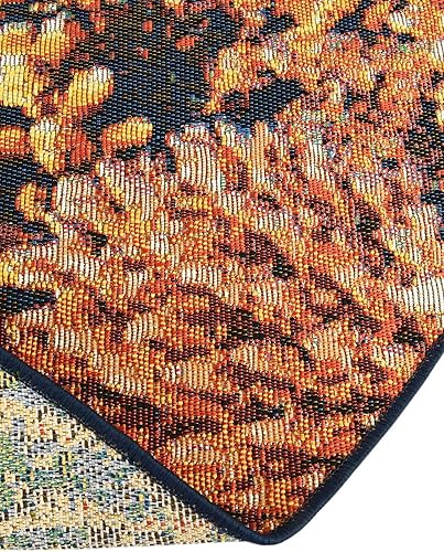 Miniatura 7 de Unique Loom Outdoor Coastal Collection - Alfombra Ariel (7 pies 10 pulgadas, redonda, multicolor y marfil)