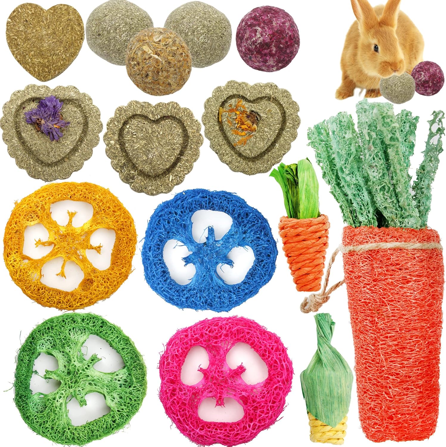 Youngever 15 Pack Rabbit Chew Toys, Small Animal Chew Toys