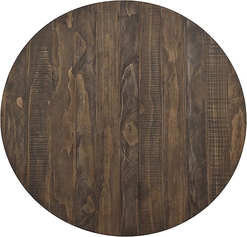 Miniatura 7 de Lexicon Redding Mesa de comedor redonda de altura de mostrador, marrón bruñido/gris