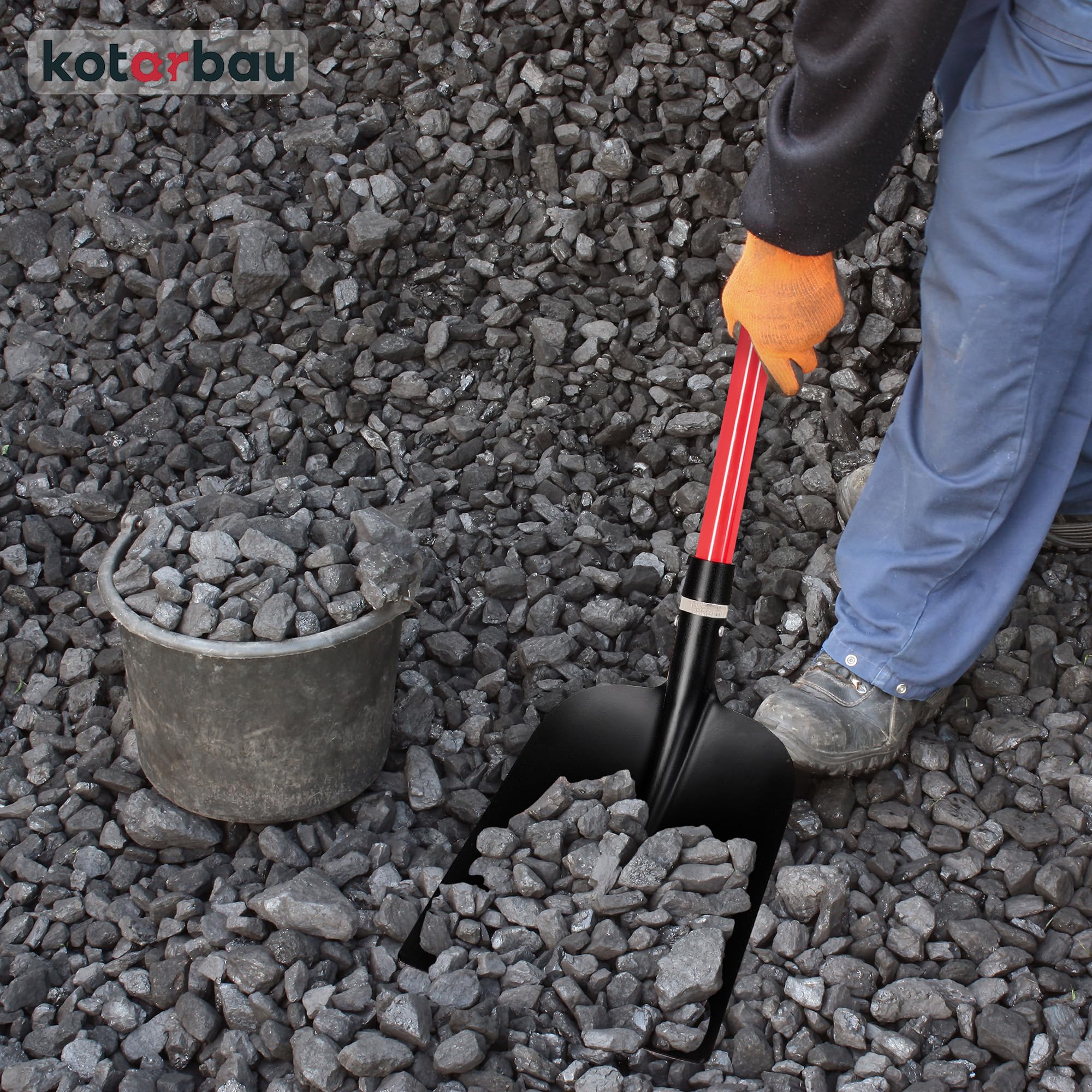 KOTARBAU® Profi-Sandschaufel mit Fiberglass Stiel aus Glasfaser zum Transport von Erde