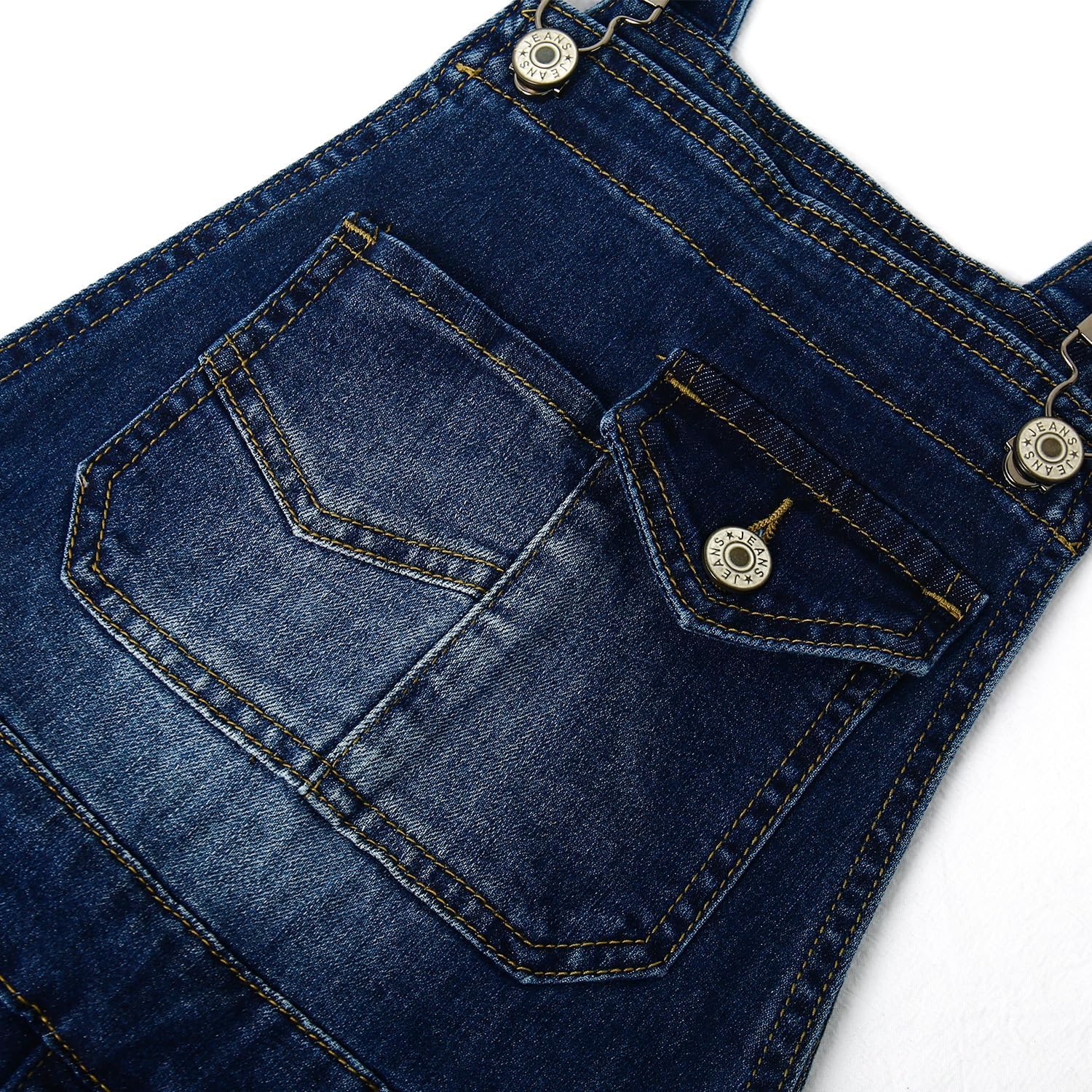 KIDSCOOL SPACE Little Big Girls Denim Overalls,Washed for Soft Stretch Jeans Workwear - Image 5