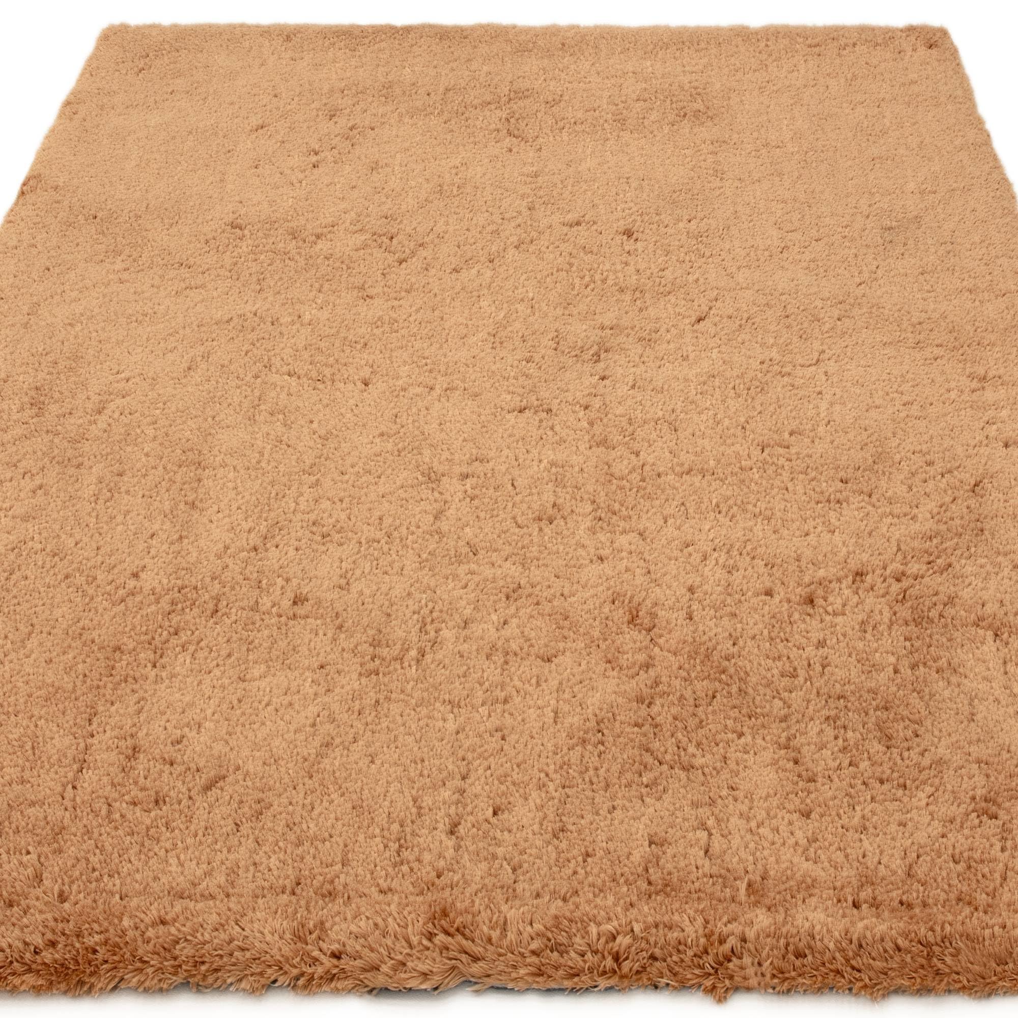 Lord of Rugs PureLux - Tappeto shaggy ultra morbido, spesso, per soggiorno e camera da letto, moderno, caldo e accogliente, in peluche, tufted a mano, in tinta unita, terracotta, 120 x 170 cm