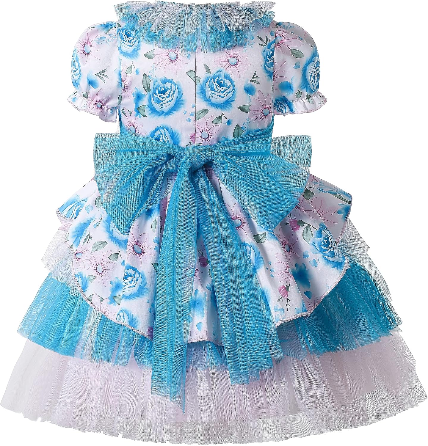 Pettigirl Girls Teens Vintage Floral Ruffle Tulle Sundress Clothes Toddler Princess Pageant Party Boutique Dress