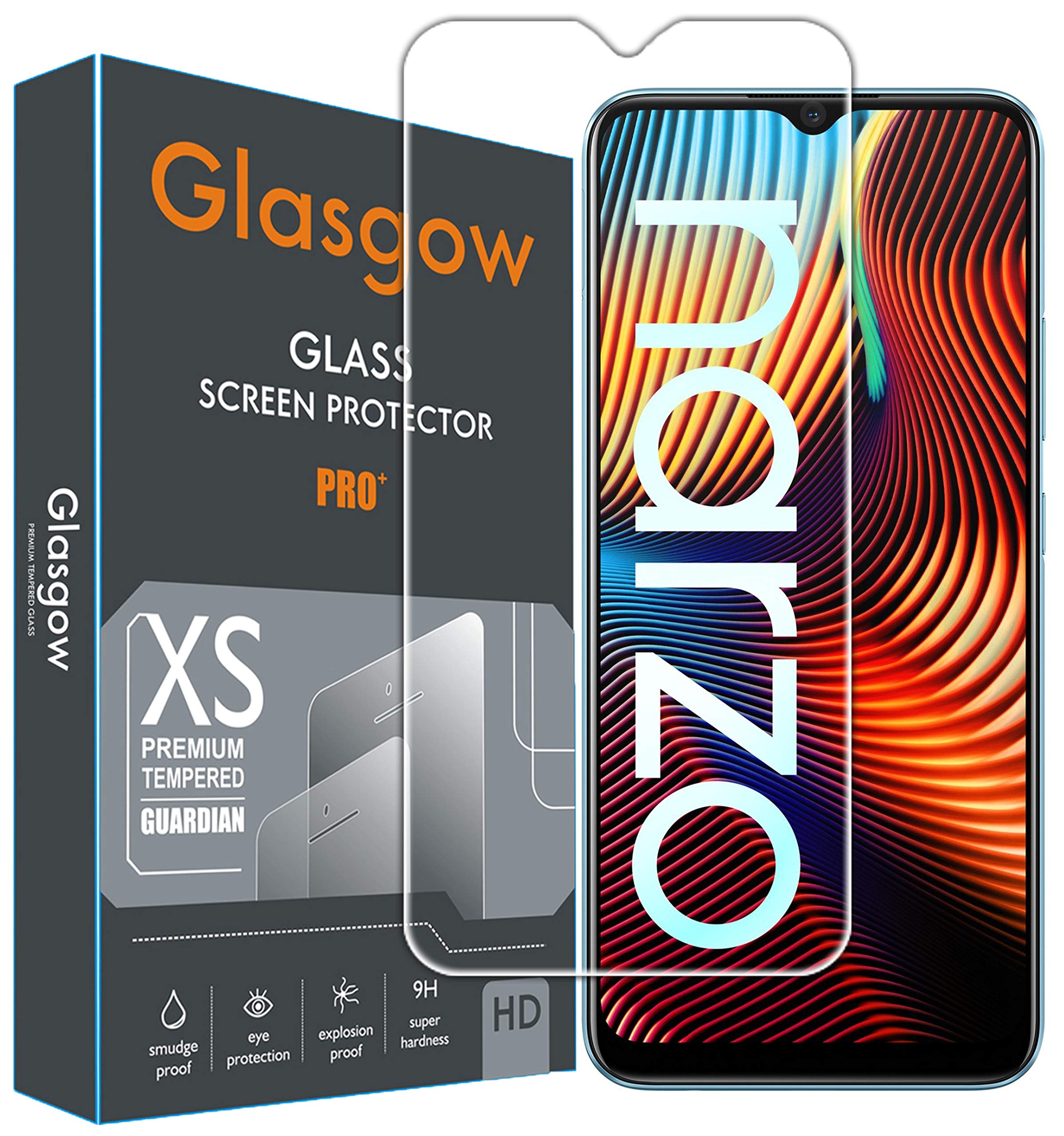 Glasgow Full Protection Tempered Glass for Realme Narzo 20 [Anti-Scratch] [Gorilla] [Free Cleaning Kit Included] (B08K36HW8Z) Amazon Price History, Amazon Price Tracker