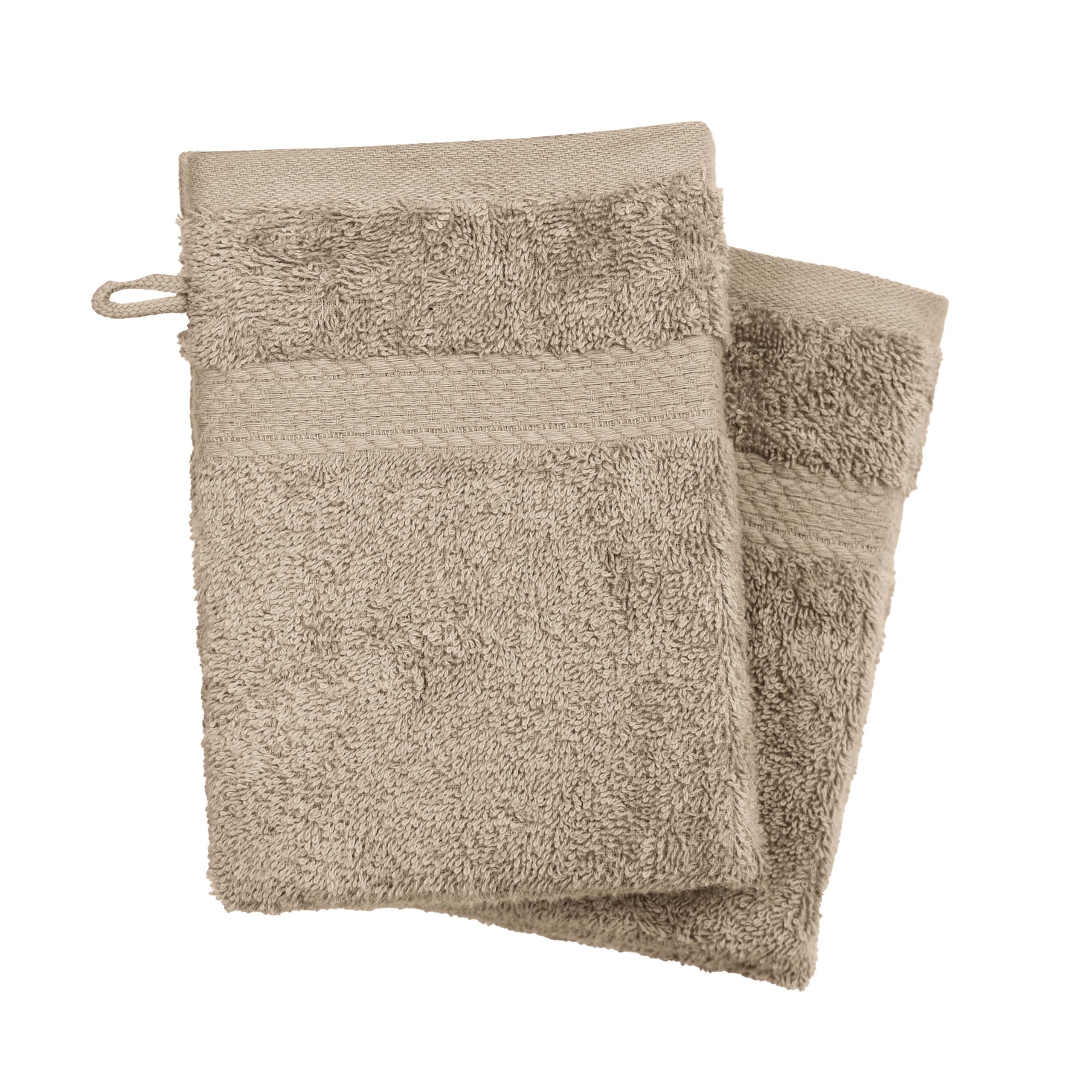 CTL COMFORT WITH QUALITY Pack of 12 100% Cotton Body Wash Mitts, Soft Face Cleansing Mitts, Bath SPA Terry Cloth, Reusable Makeup Remover Mitt Gloves Soft Face Mitten 16x21 cm (Beige, 16x21 cm)