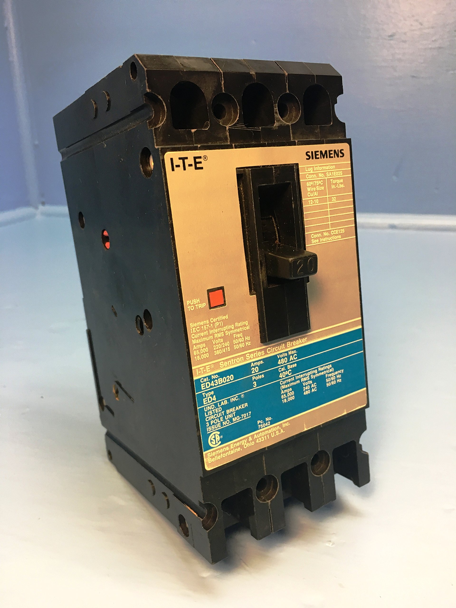 ED43B020 Type ED4 Sentron Circuit Breaker by SIEMENS
