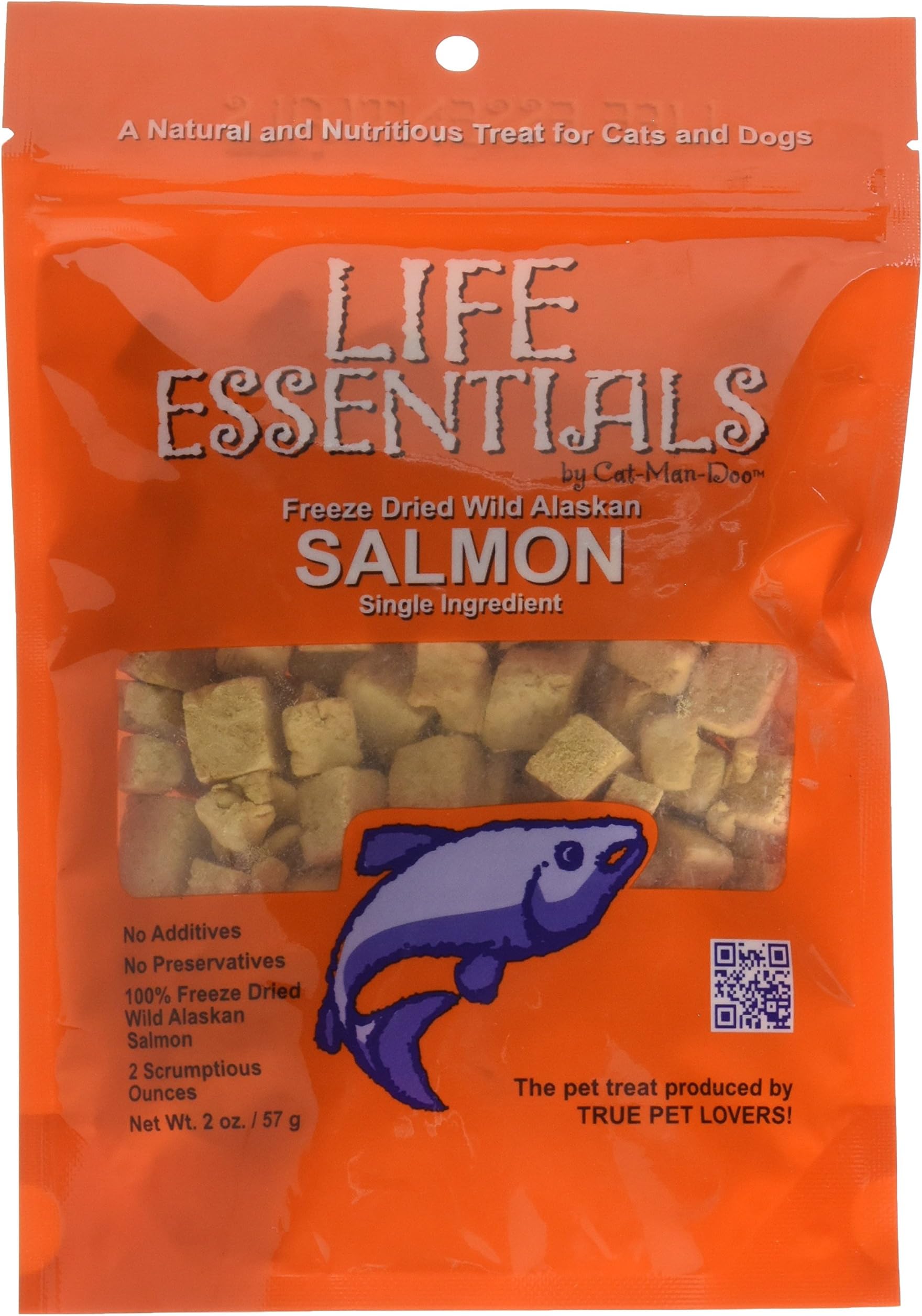 Cat-Man-Doo Freeze Dried Wild Alaskan Salmon Cubes (2 oz)