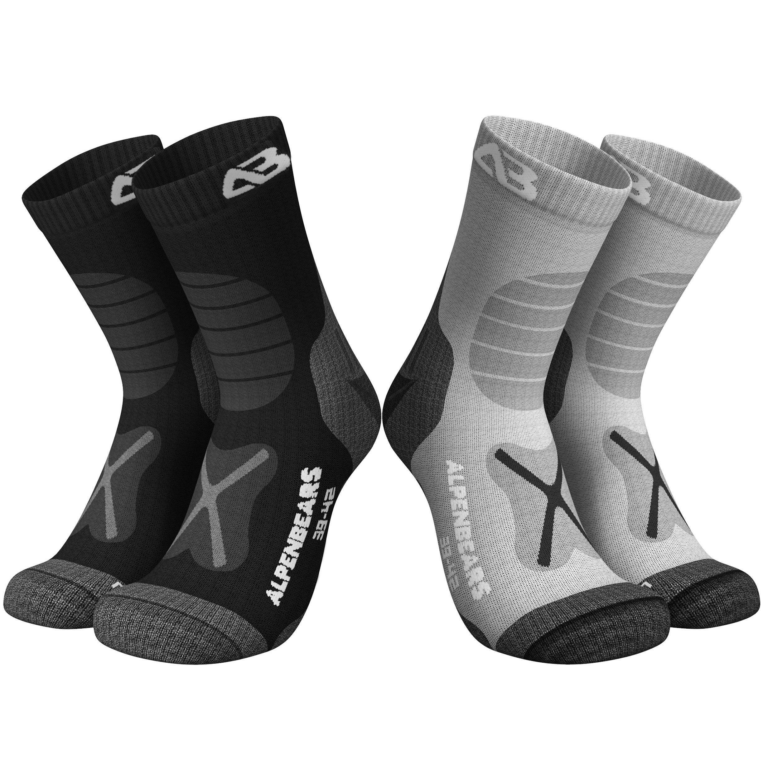 Chaussettes Randonnée Premium en Laine Mérinos - [2 Paires] – Chaussettes Trekking Professionnelles pour Femmes, Hommes & Enfants