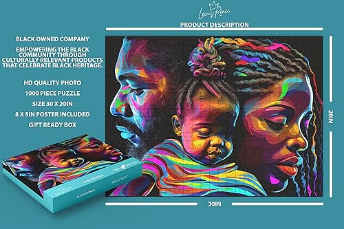 Miniatura 3 de African American Expressions Jigsaw  1000 piezas LewisRenee Puzzle, Relájate y conecta con la cultura negra a través de una actividad de