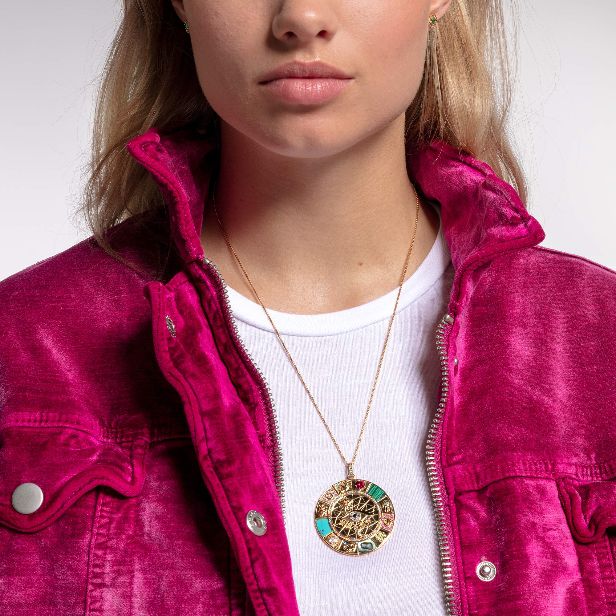 THOMAS SABO Anhänger Amulett magische Glückssymbole 925 Sterlingsilber, 750 Gelbgold Vergoldung, Kaltemail