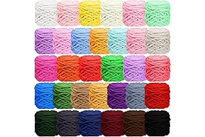 32 Skeins Chunky Chenille Yarn for Crocheting, 1470 Yards Bulky Thick Fluffy...