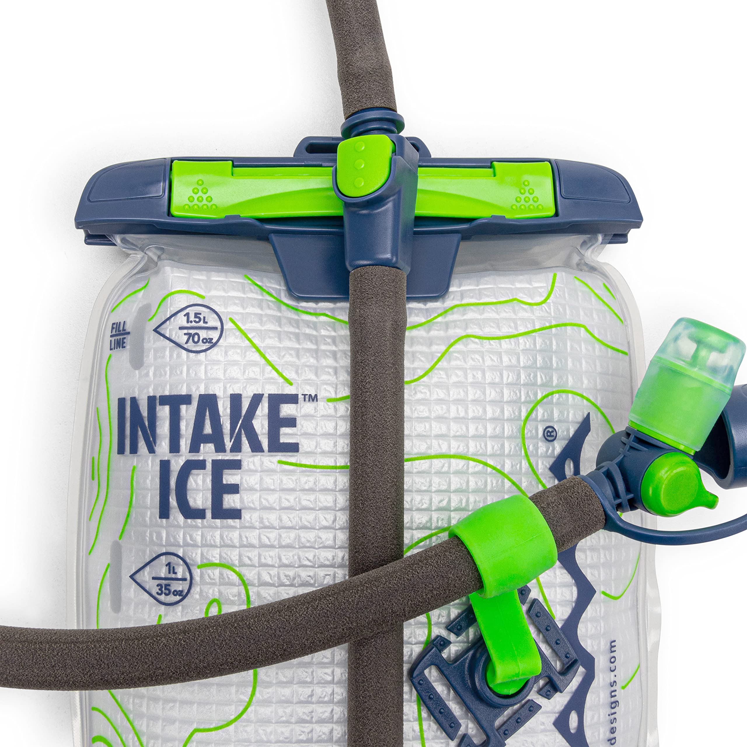 Mazama INTAKE ICE - Depósito de hidratación aislado de 1,5 L con tubo aislado, mantiene los líquidos fríos hasta cuatro horas, bolsa de agua para senderismo, camping y aventuras al aire libre