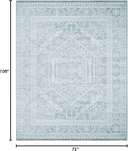 Miniatura 2 de Safavieh - Colección Adirondack, 6 pies x 9 pies, color pizarramarfil, ADR108T, Medallón Oriental, alfombra de área para sala, habitación, comedor,