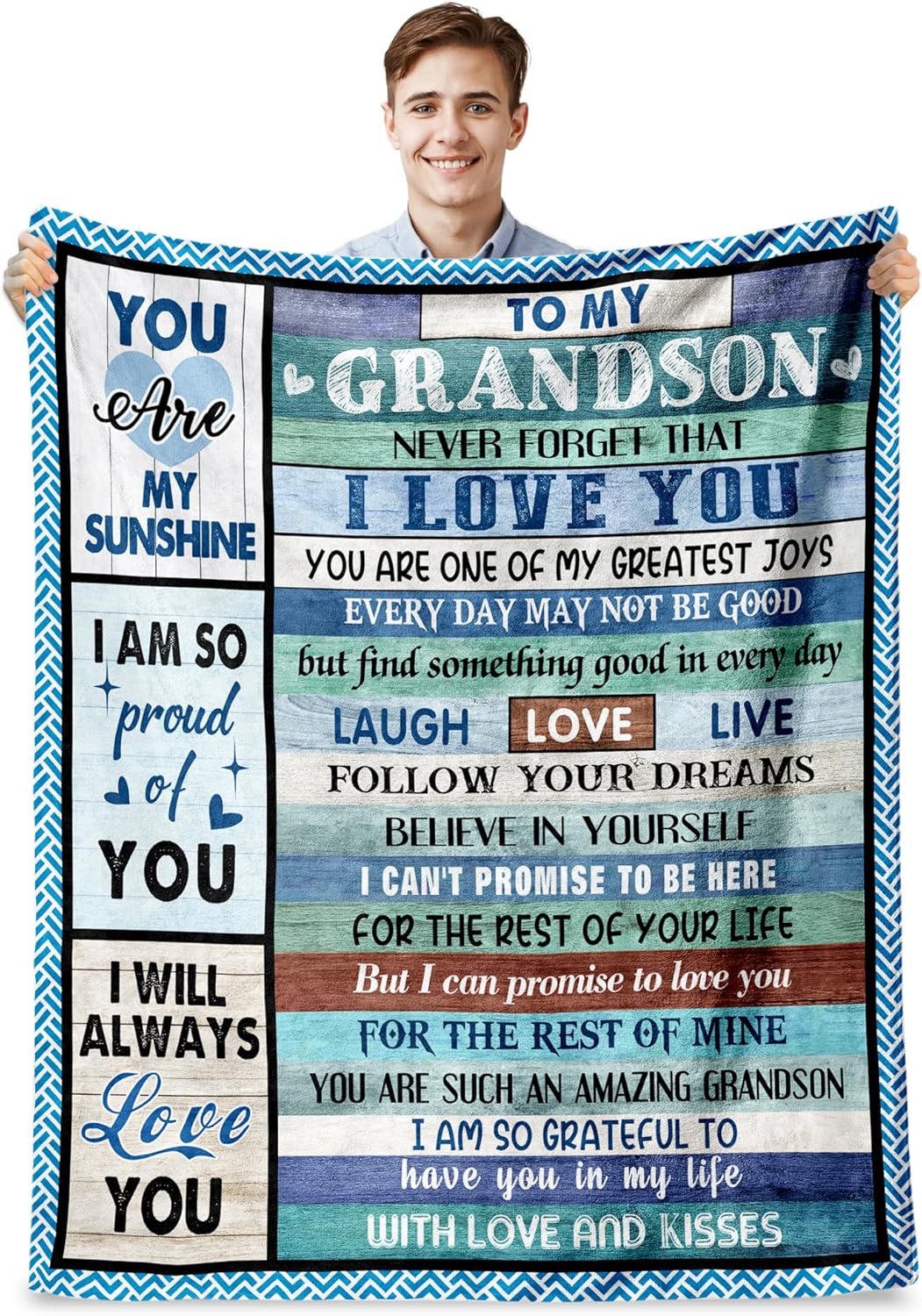 Kieetlan Grandson Gifts, Grandson Blanket from Grandma