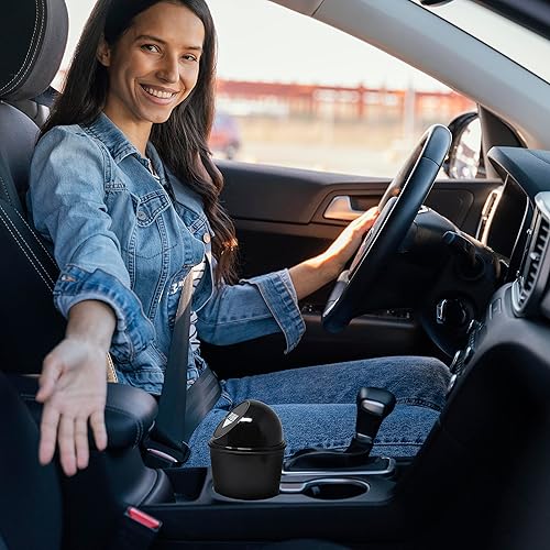 Miniatura 4 de EcoNour Bote de basura para automóvil  Mini bote de basura portátil para automóvil que evita la dispersión de basura, pequeño y práctico soporte