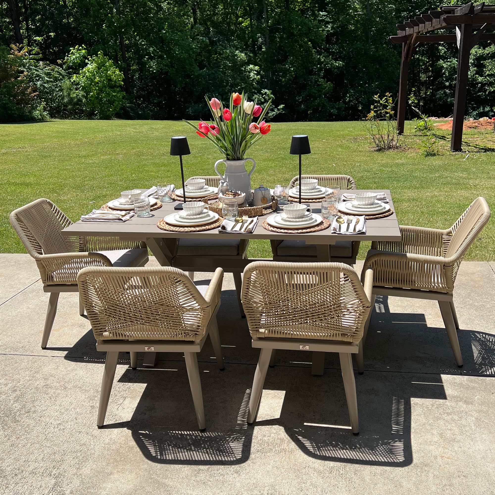 The Best Patio Sets Under $500 in 2026 (That Don't Feel Cheap) 1 PURPLELEAF PURPLE LEAF 7 Pieces Outdoor Dining Set All-Weather PE Rattan Outdoor — product photo