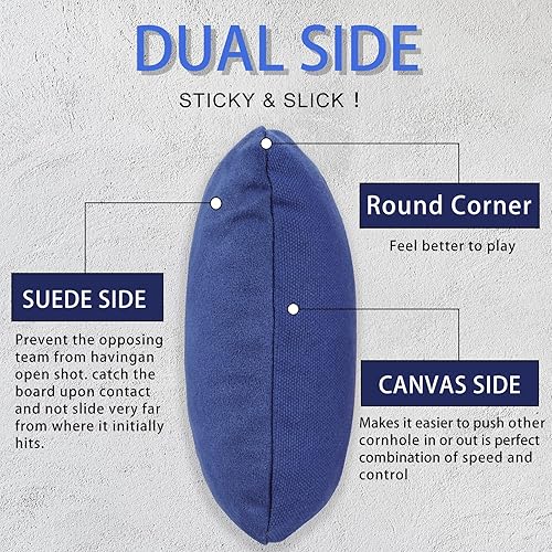 Miniatura 8 de EunHo Dual Sided Cornhole Bags Set of 8 Regulation Professional, Slick and Sticky for Pro Style Corn Hole Games, All Weather Tournament Bean Bags